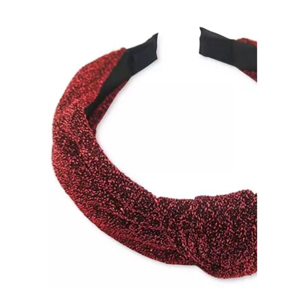 Shiny Red Holiday Headband Women's Hair Fashion Elegant Chic Hairband Style NEW - Picture 4 of 6